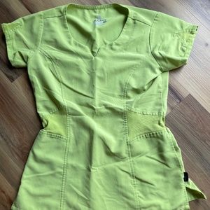 Bright green nurse scrub top